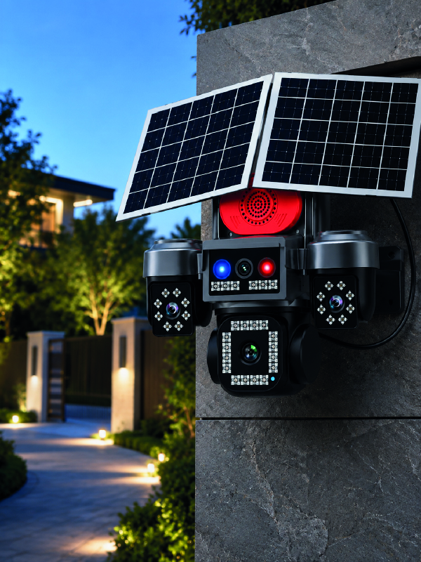 LED Projektörlü Sirenli Güneş Enerjili Akıllı Güvenlik Kamerası - Lisinya LED Projektörlü Sirenli Güneş Enerjili Akıllı Güvenlik Kamerası - Lisinya