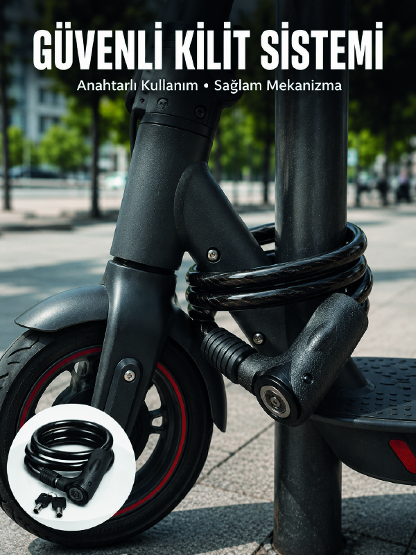 Kalın PVC Kaplamalı Dayanıklı Motosiklet ve Bisiklet Güvenlik Kilidi - Lisinya Kalın PVC Kaplamalı Dayanıklı Motosiklet ve Bisiklet Güvenlik Kilidi - Lisinya