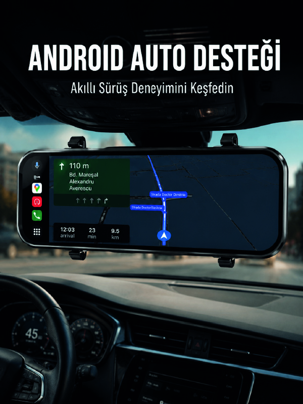 Dokunmatik Ayna Carplay Araç Kamera Ekranı Ön Arka Kayıt Destekli - Lisinya