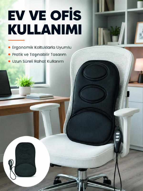 Ev ve Araç İçin Masaj Minderi Modlu Isıtmalı Titreşimli Koltuk Masaj Pedi - Lisinya