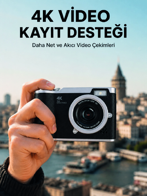 48 MP Dijital Kamera 4K Video Çekim Özellikli Kompakt Tasarım - Lisinya 48 MP Dijital Kamera 4K Video Çekim Özellikli Kompakt Tasarım - Lisinya