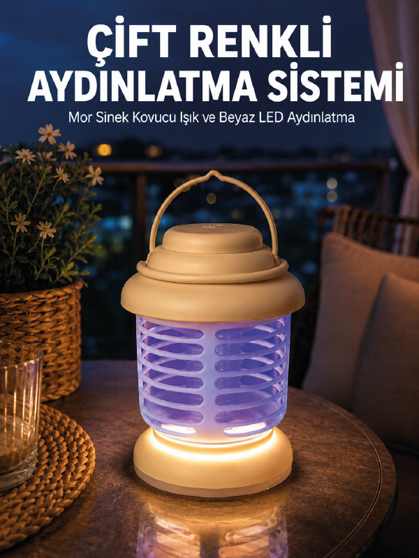 Çift Renkli LED Aydınlatmalı Taşınabilir Sinek Kovucu Lamba - Lisinya Çift Renkli LED Aydınlatmalı Taşınabilir Sinek Kovucu Lamba - Lisinya