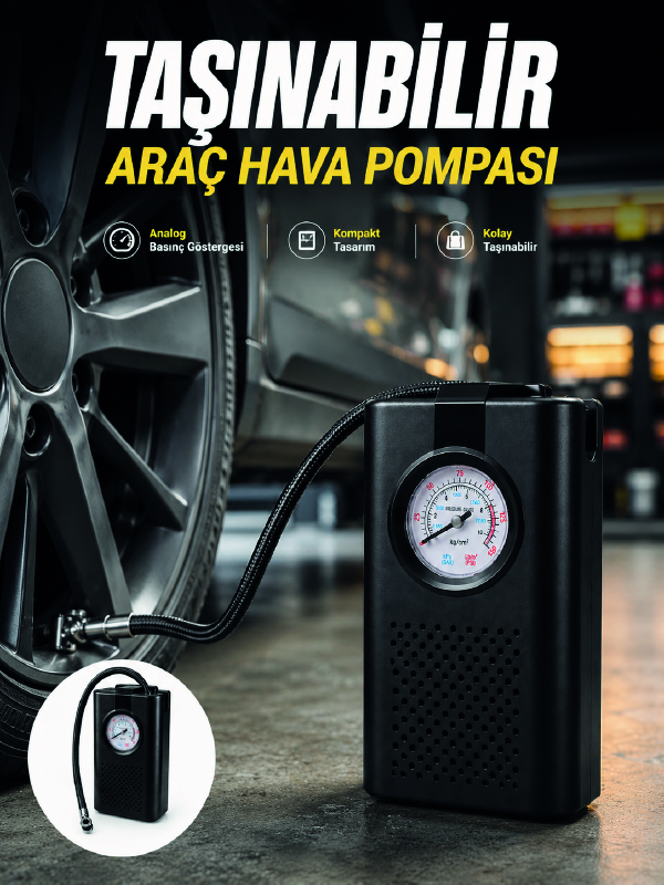 Otomobil Bisiklet ve Motosiklet İçin Taşınabilir Lastik Hava Pompası - Lisinya Otomobil Bisiklet ve Motosiklet İçin Taşınabilir Lastik Hava Pompası - Lisinya