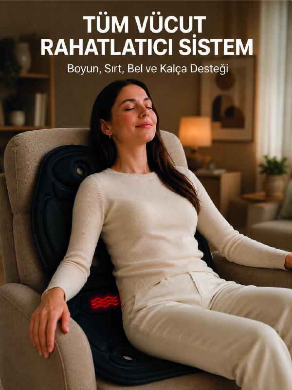 Titreşimli Isıtmalı Koltuk Tipi Masaj Minderi Ergonomik Tasarım - Lisinya Titreşimli Isıtmalı Koltuk Tipi Masaj Minderi Ergonomik Tasarım - Lisinya