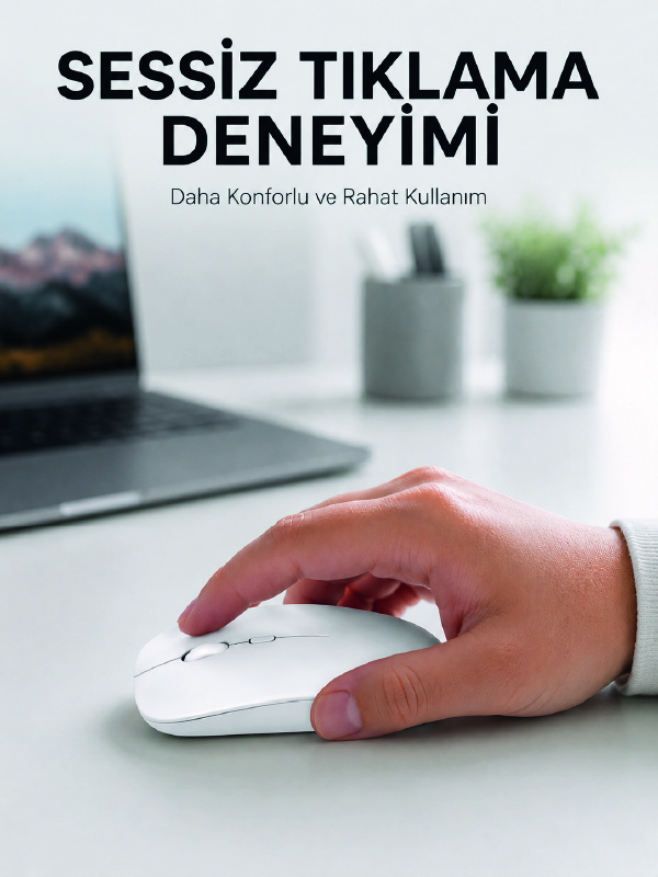 Şarjlı Wireless Mouse Bluetooth Çift Modlu Sessiz Yüksek Hassasiyetli Fare - Lisinya Şarjlı Wireless Mouse Bluetooth Çift Modlu Sessiz Yüksek Hassasiyetli Fare - Lisinya