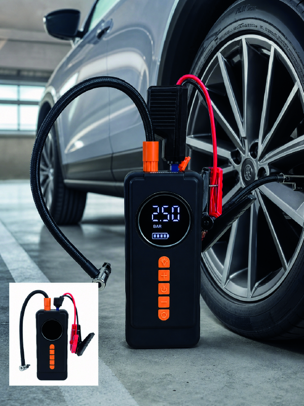 Dijital Araç Kompresörü 4 Fonksiyonlu Akü Takviye Lastik Şişirme Powerbank ve LED El Feneri - Lisinya Dijital Araç Kompresörü 4 Fonksiyonlu Akü Takviye Lastik Şişirme Powerbank ve LED El Feneri - Lisinya