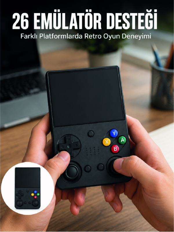 LCD Retro Oyun Konsolu TV Bağlantı Destekli Çift Analog Joystick El Tipi Konsol - Lisinya