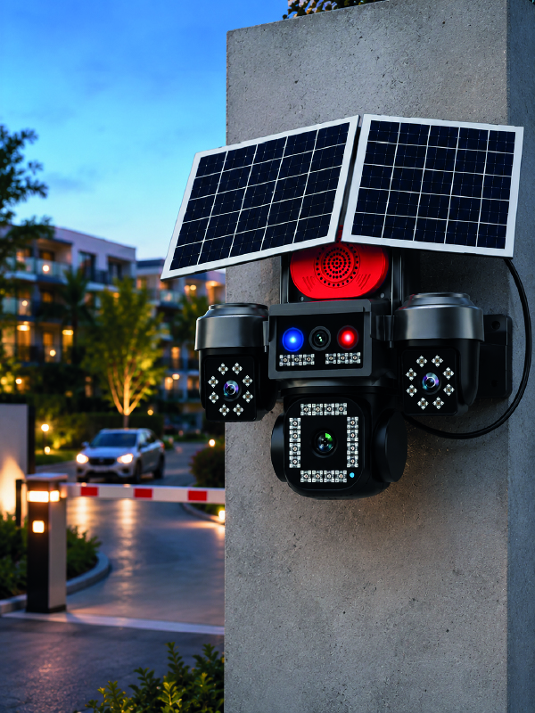 LED Projektörlü Sirenli Güneş Enerjili Akıllı Güvenlik Kamerası - Lisinya LED Projektörlü Sirenli Güneş Enerjili Akıllı Güvenlik Kamerası - Lisinya