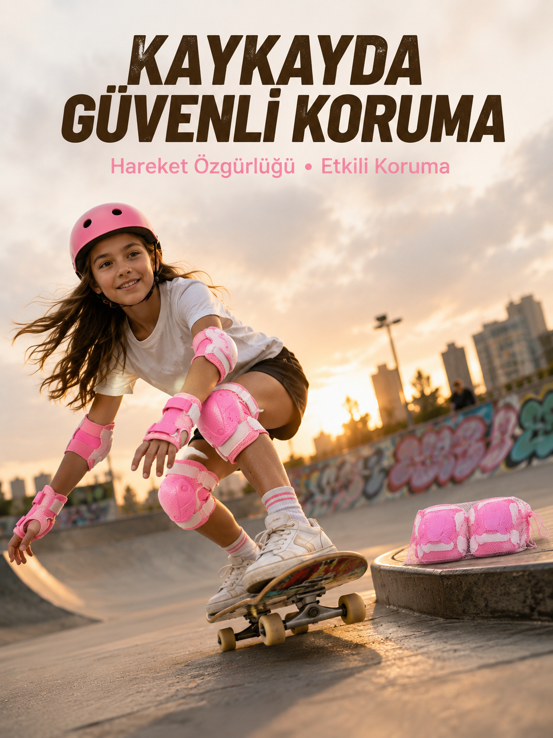 Pembe Çocuk Koruyucu Dizlik Dirseklik ve El Bilek Koruyucu - Lisinya Pembe Çocuk Koruyucu Dizlik Dirseklik ve El Bilek Koruyucu - Lisinya