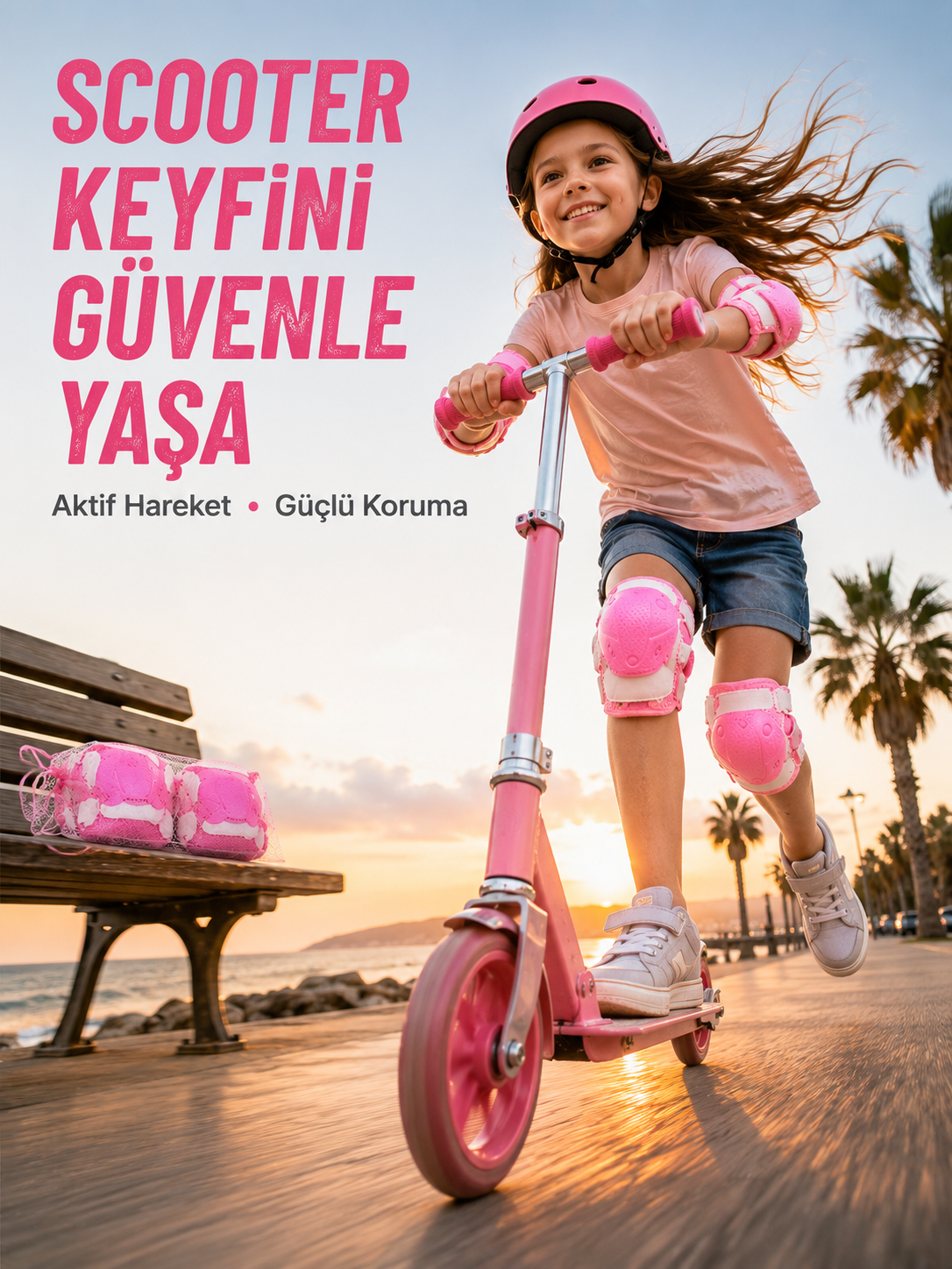 Çocuk Koruyucu Pembe Çocuk Koruyucu Spor Seti Dizlik Dirseklik El Bilek Koruyucu - Lisinya Çocuk Koruyucu Pembe Çocuk Koruyucu Spor Seti Dizlik Dirseklik El Bilek Koruyucu - Lisinya