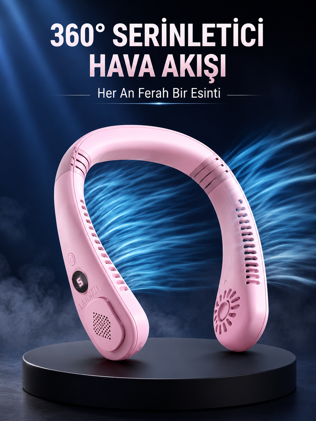 Pembe Boyun Fanı Kablosuz Taşınabilir Sessiz Çalışan Kişisel Serinletici Fan - Lisinya Pembe Boyun Fanı Kablosuz Taşınabilir Sessiz Çalışan Kişisel Serinletici Fan - Lisinya