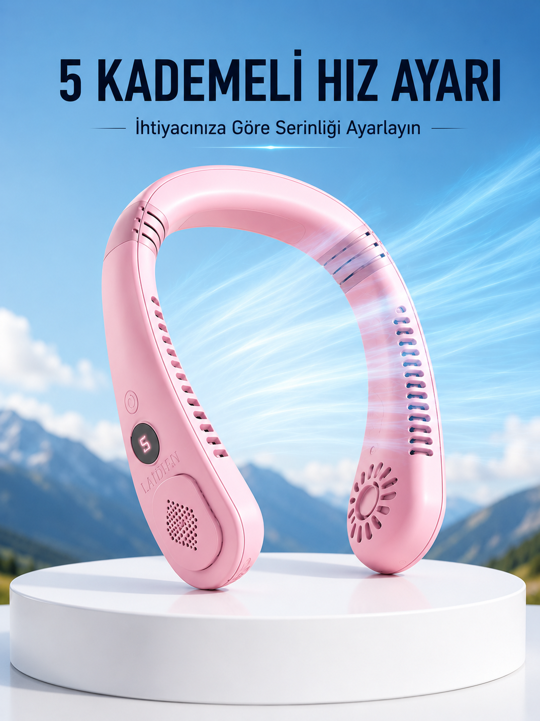 Pembe Taşınabilir Boyun Fanı Ergonomik Tasarım Çok Kademeli Hava Akışı - Lisinya Pembe Taşınabilir Boyun Fanı Ergonomik Tasarım Çok Kademeli Hava Akışı - Lisinya