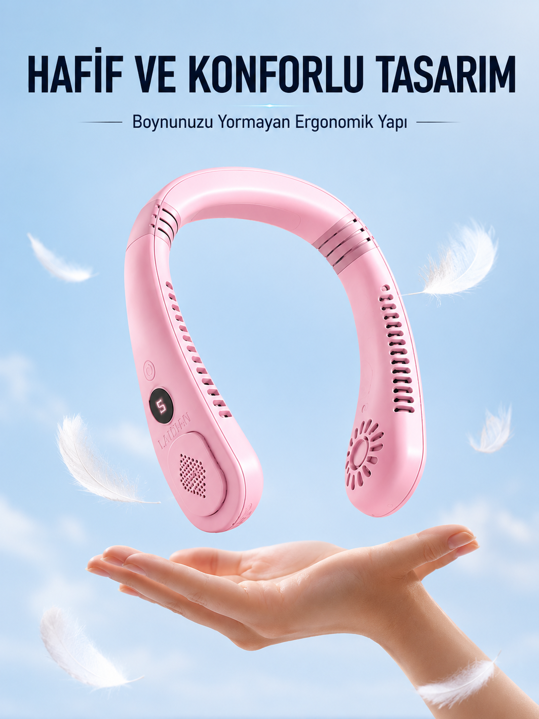 Pembe Boyun Tipi Fan USB Şarjlı Hafif Tasarım Güçlü Hava Üflemeli Serinletici - Lisinya Pembe Boyun Tipi Fan USB Şarjlı Hafif Tasarım Güçlü Hava Üflemeli Serinletici - Lisinya