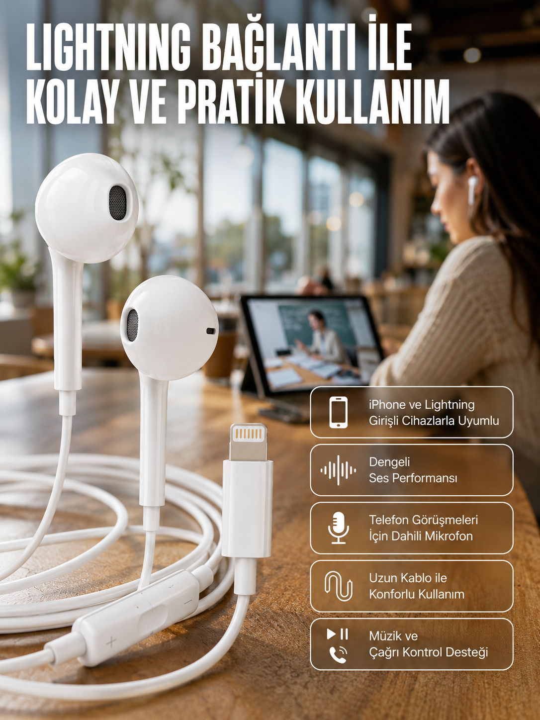 Konforlu Ergonomik Kare Tasarımlı Müzik ve Çağrı Kulaklığı Yeni Nesil - Lisinya Konforlu Ergonomik Kare Tasarımlı Müzik ve Çağrı Kulaklığı Yeni Nesil - Lisinya