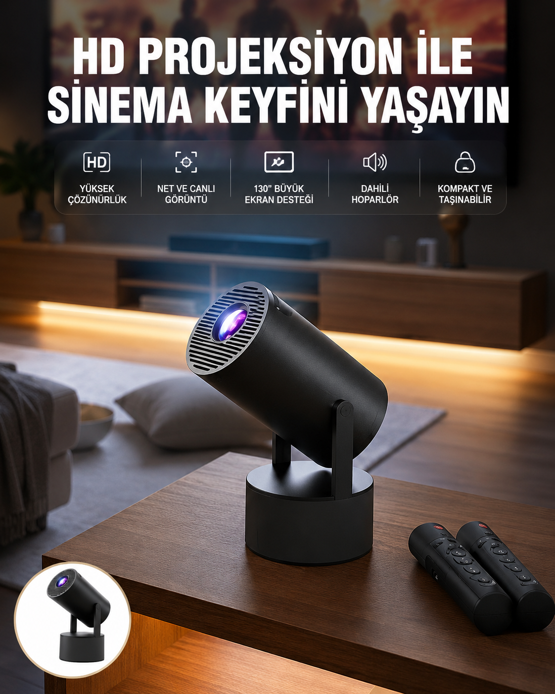 Akıllı Projeksiyon Cihazı Karaoke Mikrofonlu 1080P Android Yeni Nesil - Lisinya Akıllı Projeksiyon Cihazı Karaoke Mikrofonlu 1080P Android Yeni Nesil - Lisinya