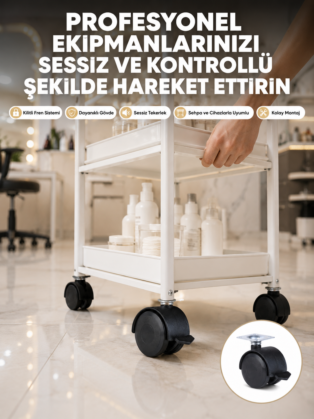 Zemin Korumalı Kilitli Ayak Tekerlek Seti 6 cm - Lisinya Zemin Korumalı Kilitli Ayak Tekerlek Seti 6 cm - Lisinya