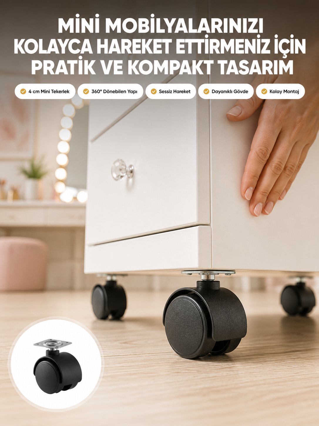 Kilitsiz 4 cm Mobilya Ayağı Tek Adet Pratik ve Dayanıklı - Lisinya Kilitsiz 4 cm Mobilya Ayağı Tek Adet Pratik ve Dayanıklı - Lisinya