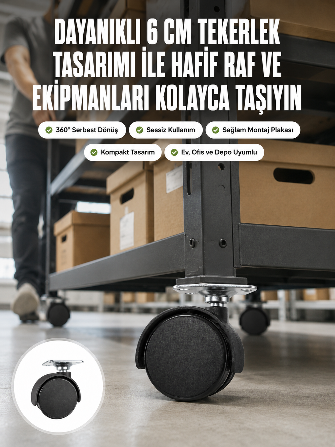 6 cm Döner Kilitsiz Ayak Tek Parça - Lisinya 6 cm Döner Kilitsiz Ayak Tek Parça - Lisinya