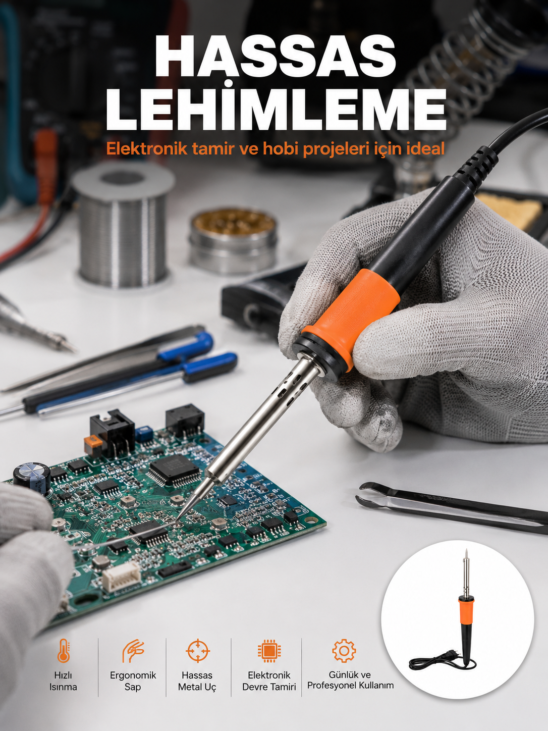 Güvenli Kullanım Sağlayan Isı Yalıtımlı Lehimleme Kalemi - Lisinya Güvenli Kullanım Sağlayan Isı Yalıtımlı Lehimleme Kalemi - Lisinya