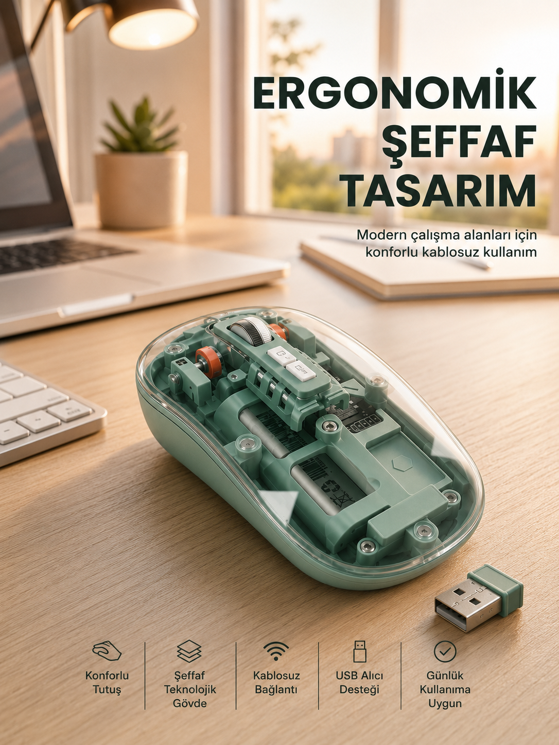 Bluetooth ve 2.4G USB Destekli Pilli Kablosuz Şeffaf Mouse Yeni Nesil - Lisinya Bluetooth ve 2.4G USB Destekli Pilli Kablosuz Şeffaf Mouse Yeni Nesil - Lisinya
