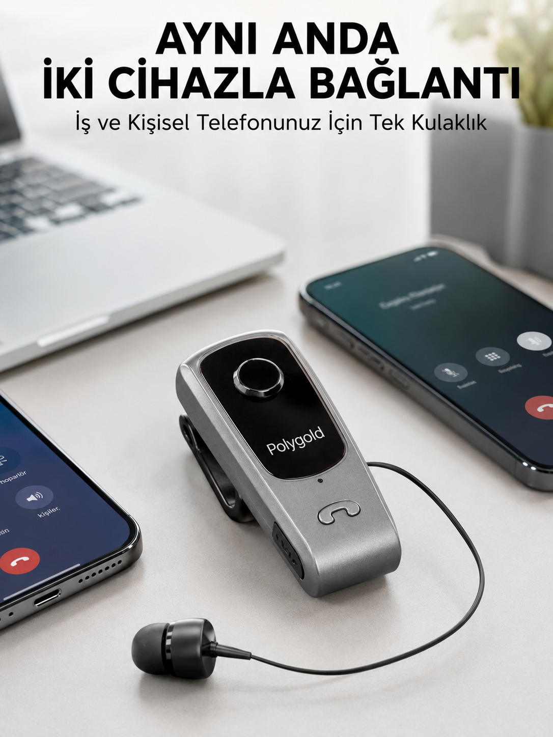 Mikrofonlu ve Ses Kontrollü Kablosuz Kulak İçi Kulaklık - Lisinya