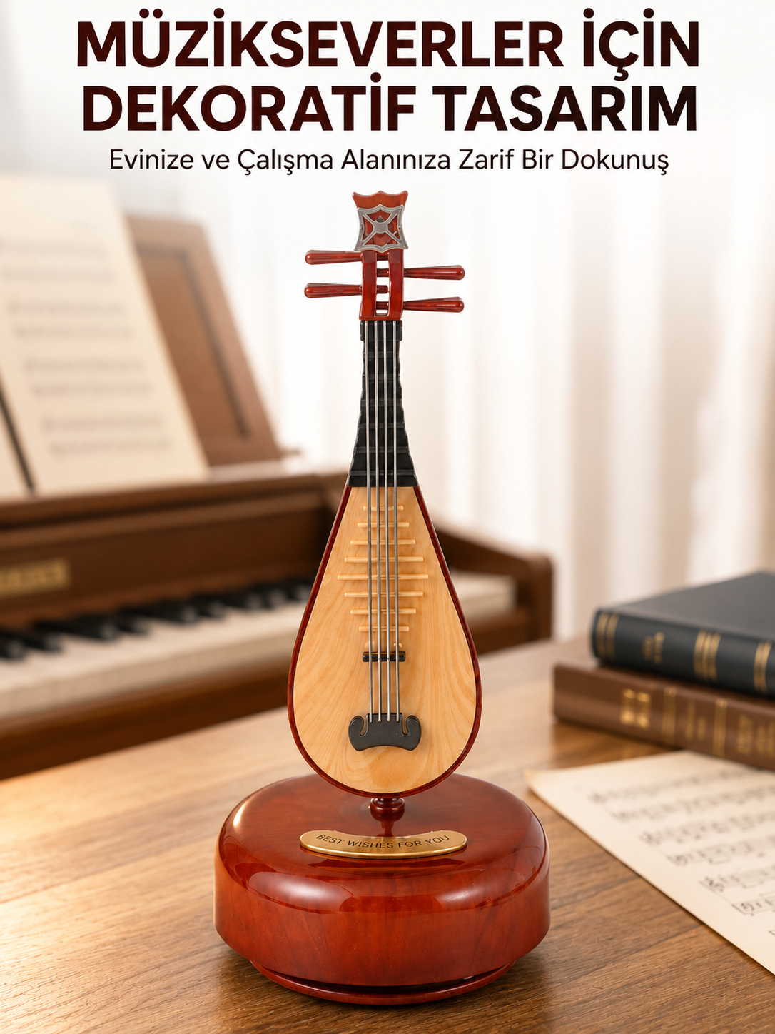 Klasik Ud Figürlü Melodili Müzik Kutusu Şık Hediyelik - Lisinya Klasik Ud Figürlü Melodili Müzik Kutusu Şık Hediyelik - Lisinya
