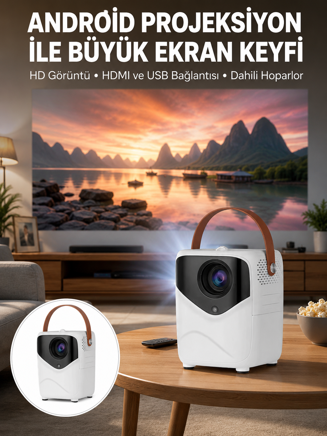 HD Ayaklı Portatif Projeksiyon Cihazı Bluetooth Wifi Akıllı Android İşlemcili Yeni Nesil - Lisinya HD Ayaklı Portatif Projeksiyon Cihazı Bluetooth Wifi Akıllı Android İşlemcili Yeni Nesil - Lisinya