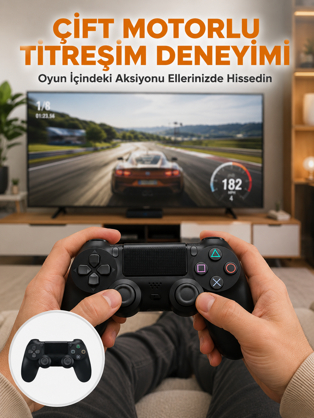 Kablosuz Titreşimli Oyun Kolu – Yüksek Hassasiyetli Analog Kontrol ve Ergonomik Tutma Yeni Nesil - Lisinya Kablosuz Titreşimli Oyun Kolu – Yüksek Hassasiyetli Analog Kontrol ve Ergonomik Tutma Yeni Nesil - Lisinya