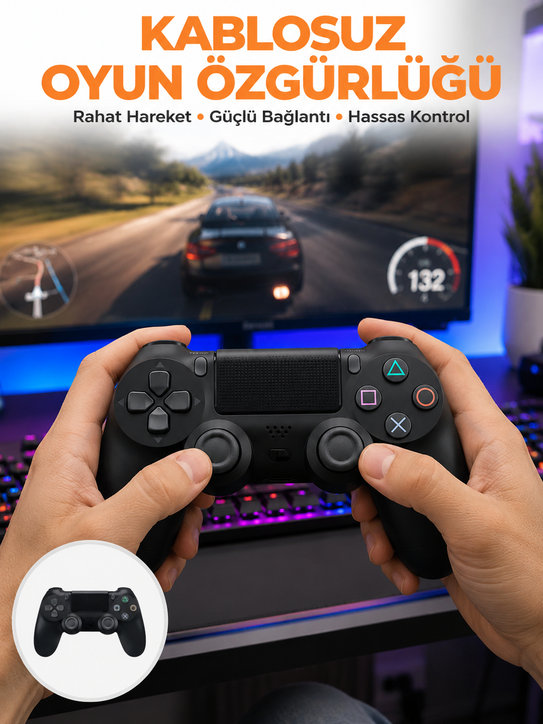 PS4 Uyumlu Kablosuz Oyun Kolu – Gerçekçi Titreşimli Geri Bildirim Yeni Nesil - Lisinya PS4 Uyumlu Kablosuz Oyun Kolu – Gerçekçi Titreşimli Geri Bildirim Yeni Nesil - Lisinya