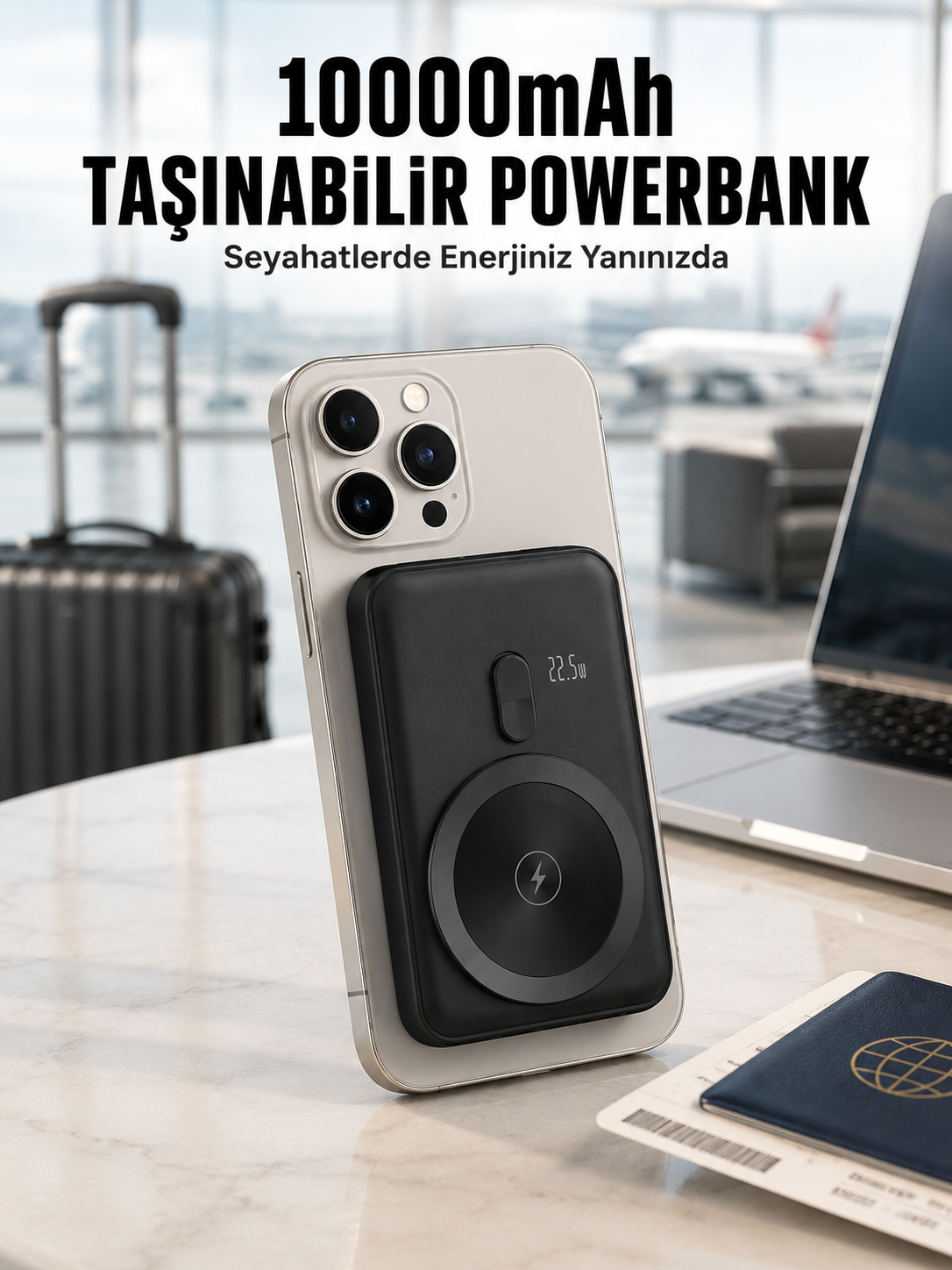 22.5W Hızlı Şarj Destekli Manyetik Powerbank Kompakt Tasarım Yeni Nesil - Lisinya