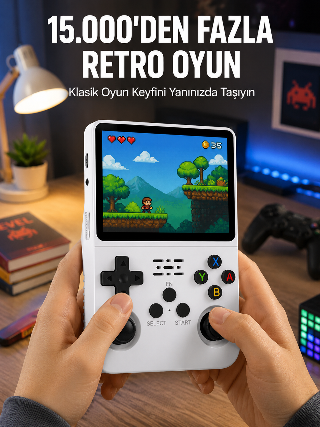 Taşınabilir Retro Oyun Konsolu Geniş Ekran ve Çoklu Emülatör Desteği Yeni Nesil - Lisinya