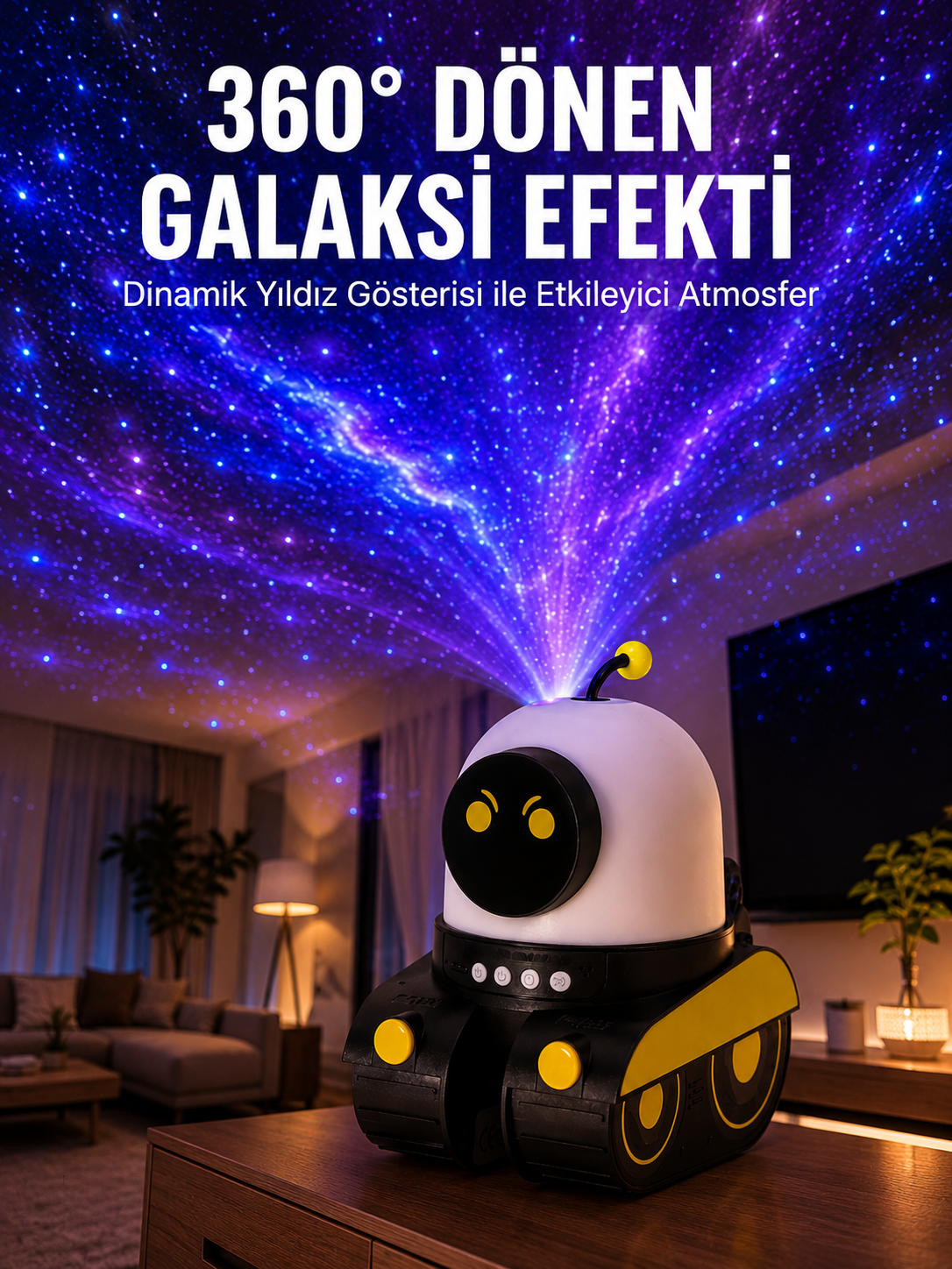 Taşınabilir Lityum Bataryalı Led Gece Lambası ve Projektör Yeni Nesil - Lisinya