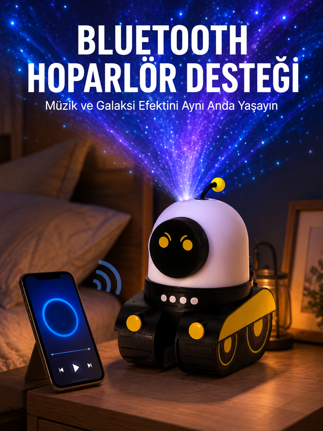 Otomatik Döner Slaytlı Üç Parlaklık Ayarlı Projektör Lamba Yeni Nesil - Lisinya