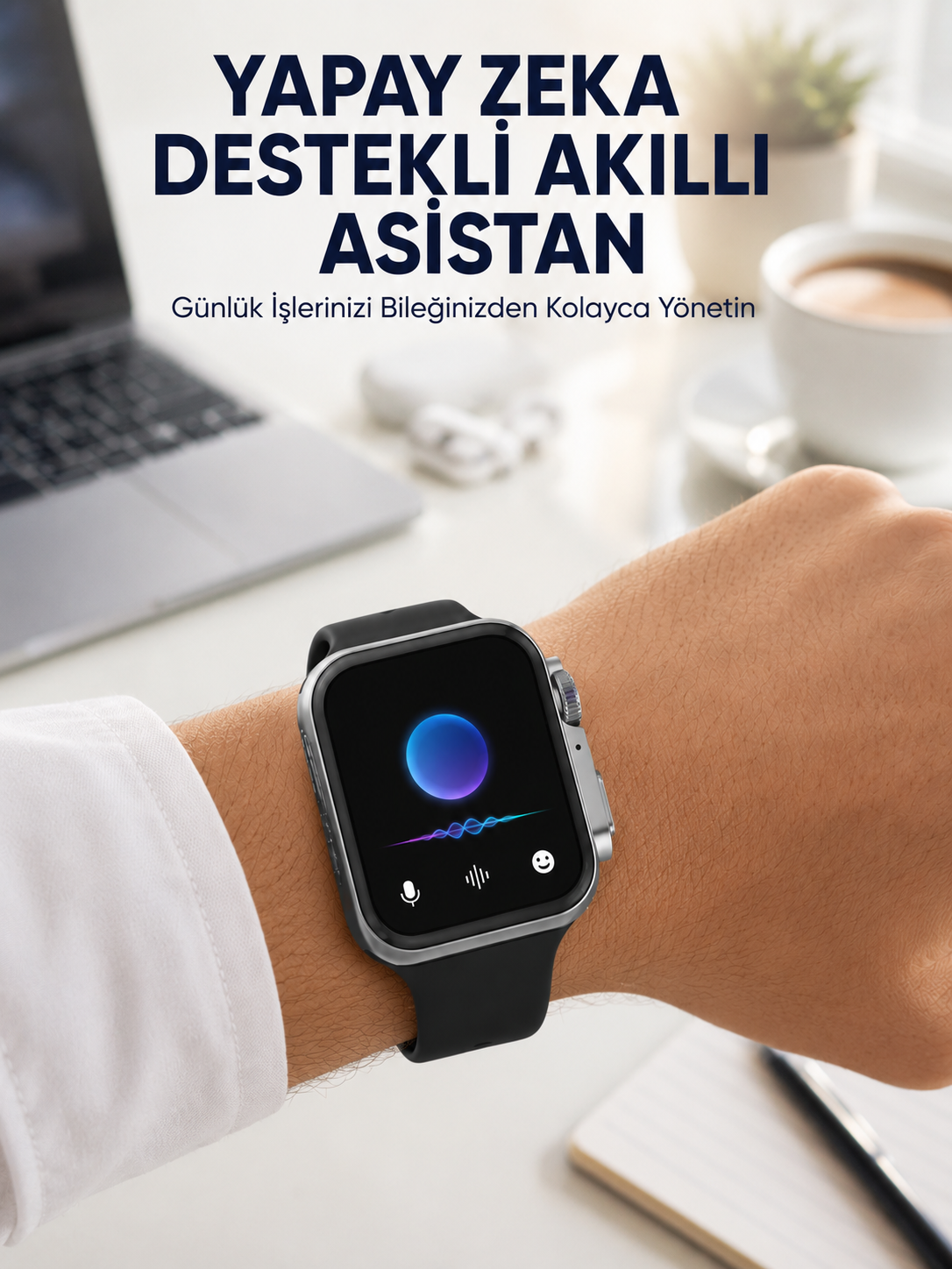 Modern Tasarımlı Akıllı Saat Uzun Pil Süresi ve Net Ekran Yeni Nesil - Lisinya