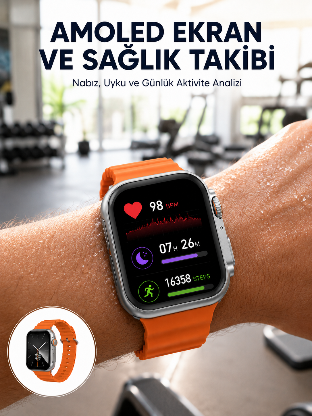 Akıllı Saat Unısex Zarif Görünümlü Titanyum Kasa Amoled Ekran Müzik Dinleme Yeni Nesil - Lisinya