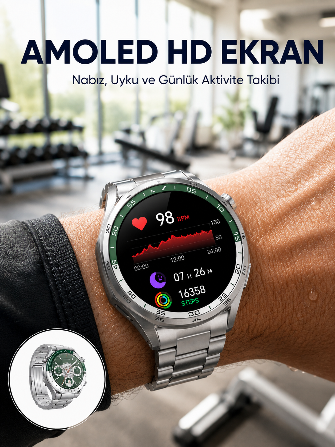 Amoled Smartwatch Harita Modlu Bluetooth Aramalı 3 Değiştirilebilir Kayışlı Yeni Nesil - Lisinya Amoled Smartwatch Harita Modlu Bluetooth Aramalı 3 Değiştirilebilir Kayışlı Yeni Nesil - Lisinya