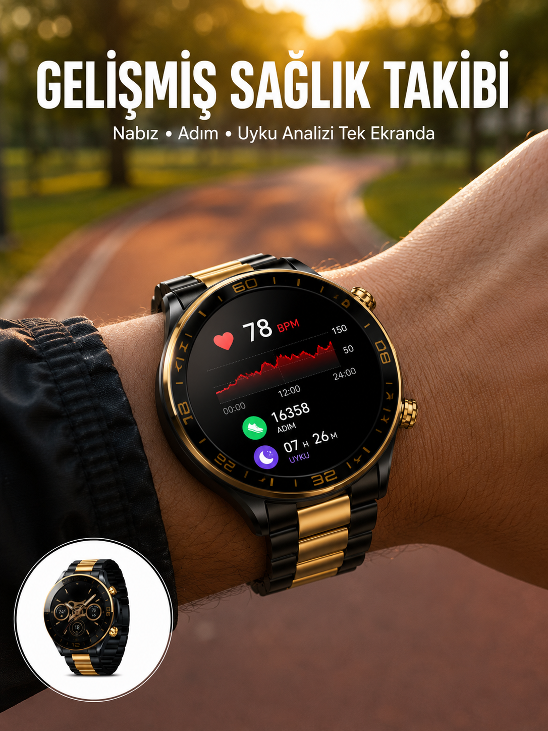 3 Bileklikli Amoled Akıllı Saat Bluetooth Çağrı ve Sağlık Takipli Yeni Nesil - Lisinya
