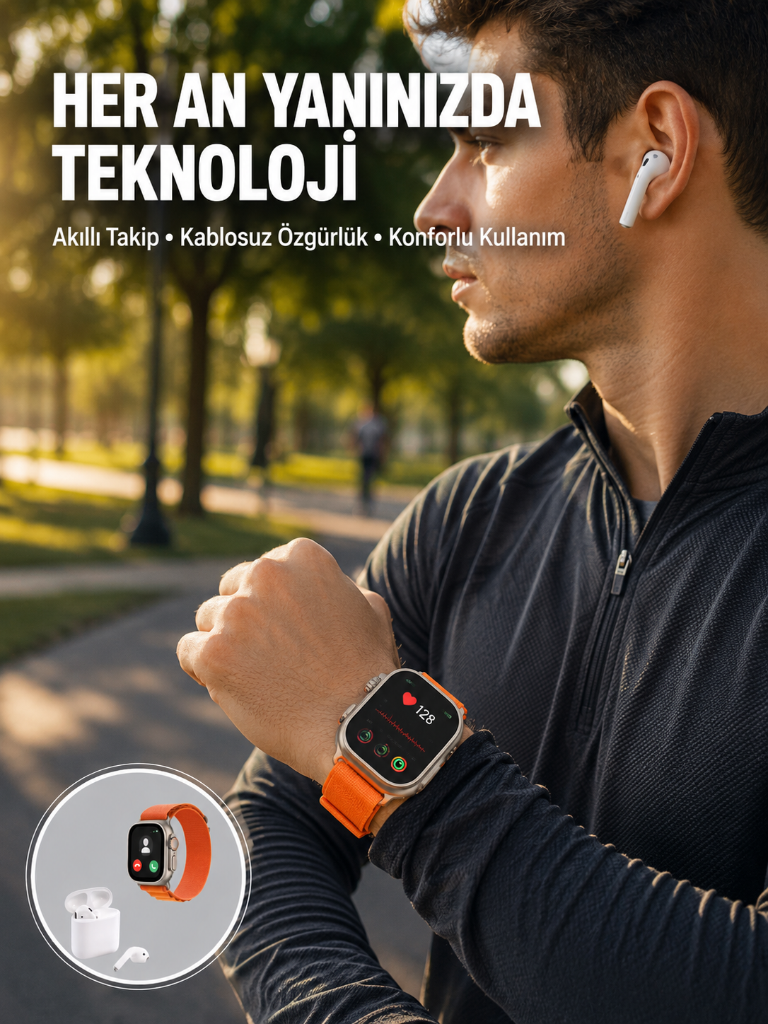 S8 Ultra Akıllı Saat ve Bluetooth Kablosuz Kulaklık 2’li Set Yeni Nesil - Lisinya S8 Ultra Akıllı Saat ve Bluetooth Kablosuz Kulaklık 2’li Set Yeni Nesil - Lisinya