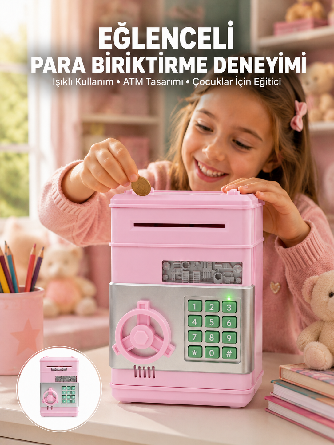 Elektronik Şifreli Otomatik Para Yutan Çocuk Kumbarası - Lisinya Elektronik Şifreli Otomatik Para Yutan Çocuk Kumbarası - Lisinya