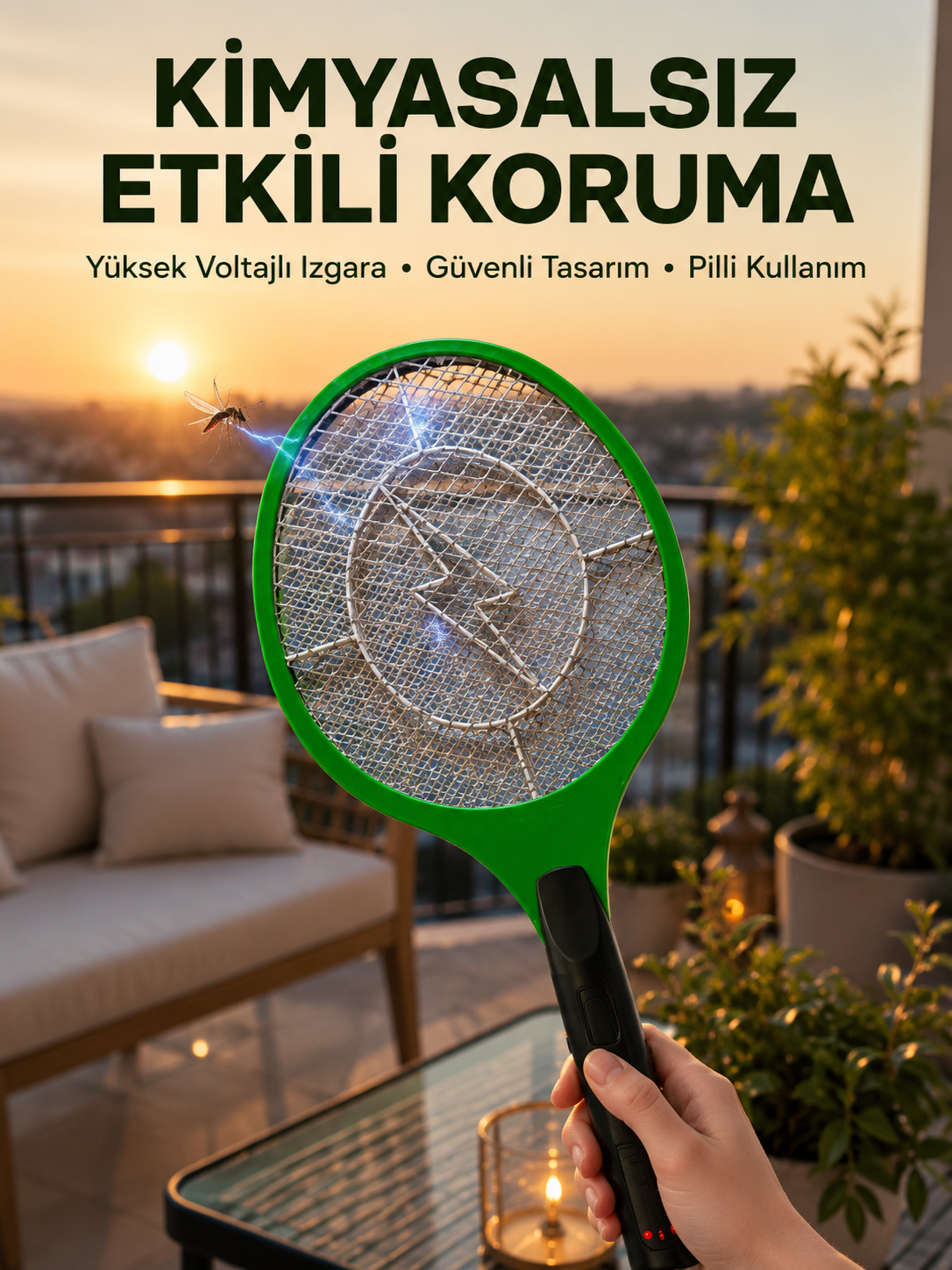 Hafif ve Ergonomik Elektronik Böcek Öldürücü – Güvenlik Koruması ile Pil Kontrollü - Lisinya Hafif ve Ergonomik Elektronik Böcek Öldürücü – Güvenlik Koruması ile Pil Kontrollü - Lisinya