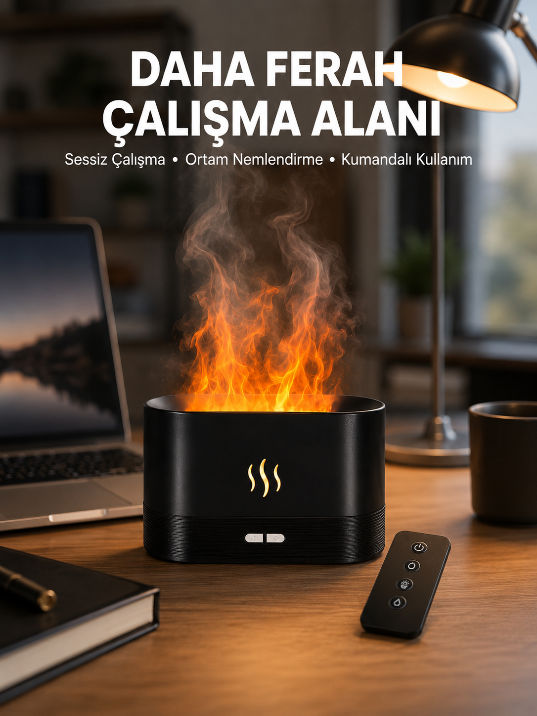 Aromatik Oda Kokusu Difüzörü Alev Tasarımlı LED Işıklı Nemlendirici Yeni Nesil - Lisinya Aromatik Oda Kokusu Difüzörü Alev Tasarımlı LED Işıklı Nemlendirici Yeni Nesil - Lisinya