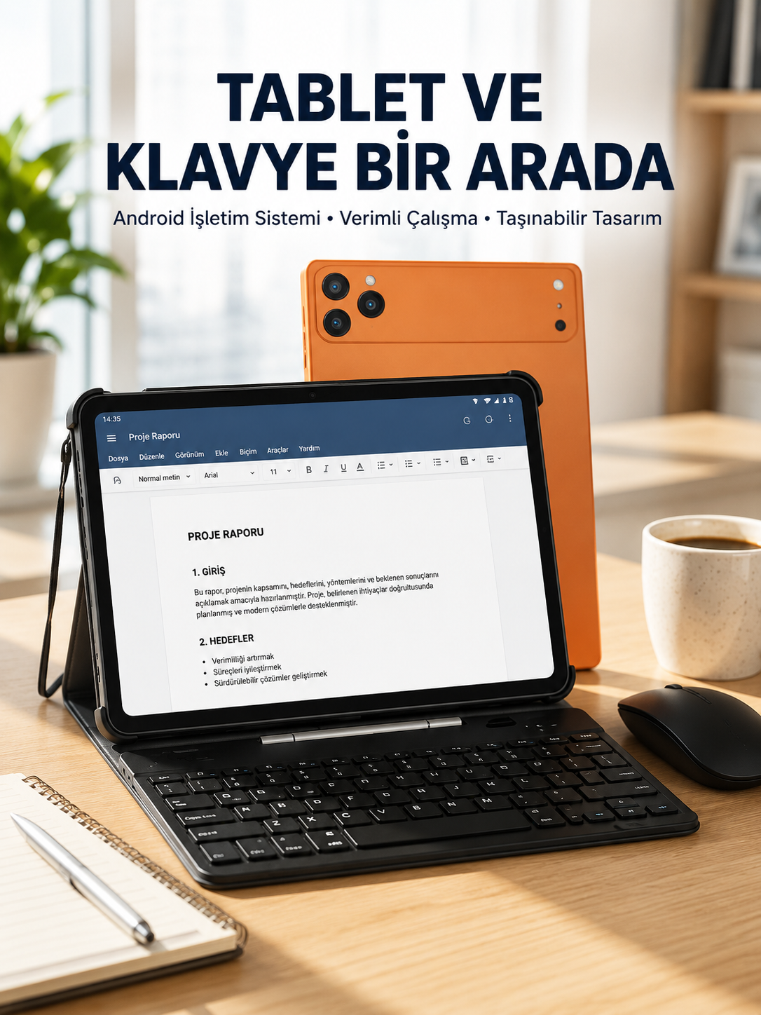 Android Tablet Klavye Kılıflı Dokunmatik Ekran Günlük ve Profesyonel Kullanım - Lisinya