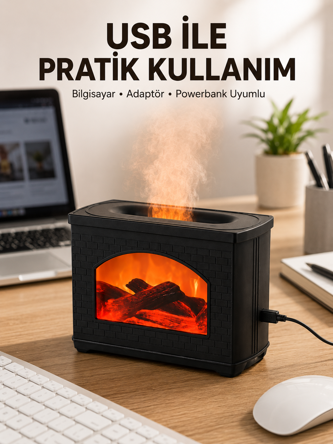 Aromaterapi Difüzör Ultrasonik Sessiz Nemlendirici USB Destekli - Lisinya Aromaterapi Difüzör Ultrasonik Sessiz Nemlendirici USB Destekli - Lisinya