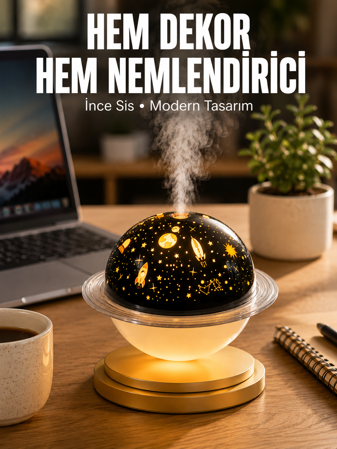 Hava Nemlendirici Renk Değiştiren Oda Kokusu Yıldızlı Projektör - Lisinya Hava Nemlendirici Renk Değiştiren Oda Kokusu Yıldızlı Projektör - Lisinya