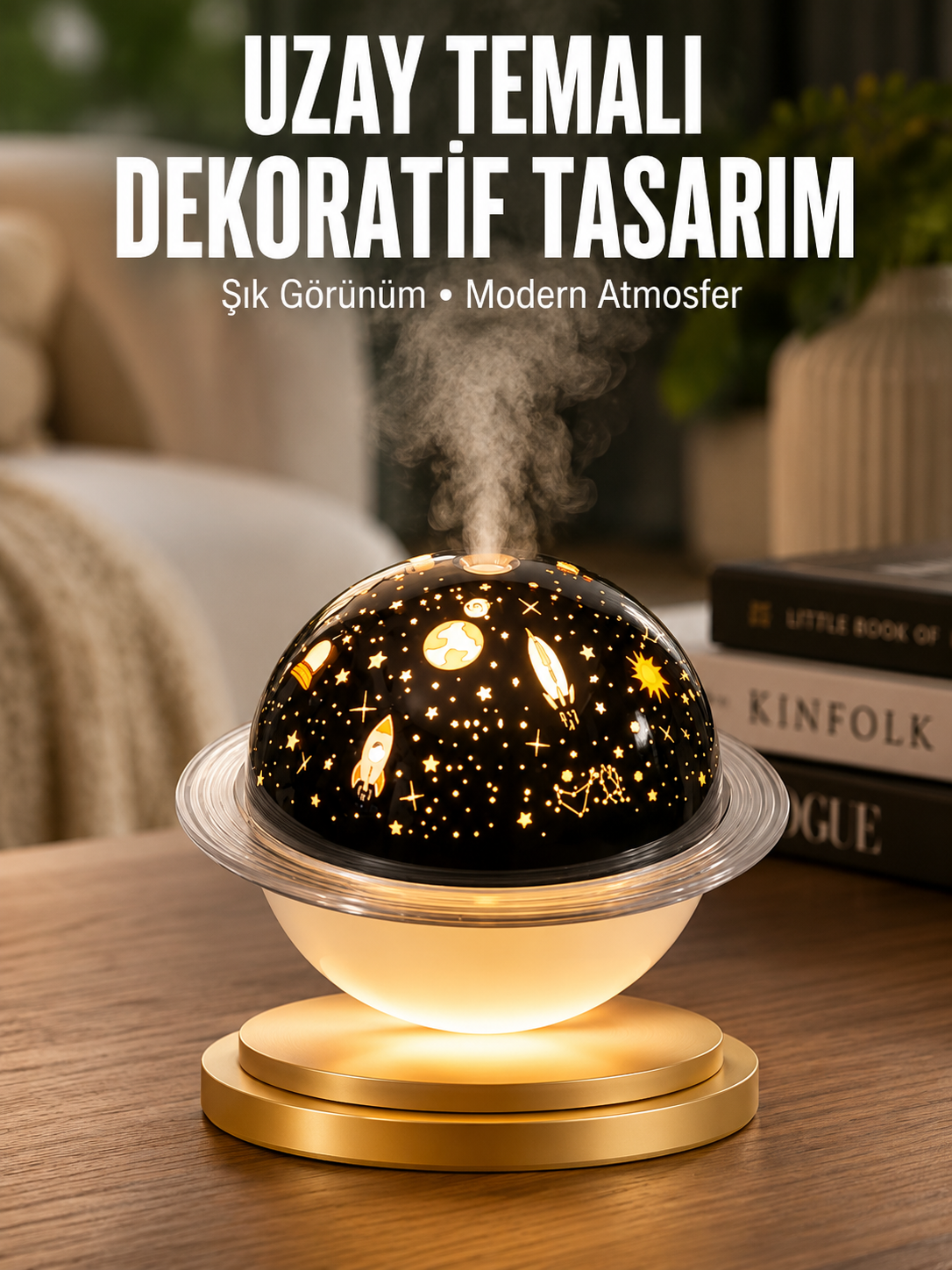 Aromaterapi Hava Nemlendirici Gece Lambası Uzay Model Satürn Oda Kokusu - Lisinya Aromaterapi Hava Nemlendirici Gece Lambası Uzay Model Satürn Oda Kokusu - Lisinya