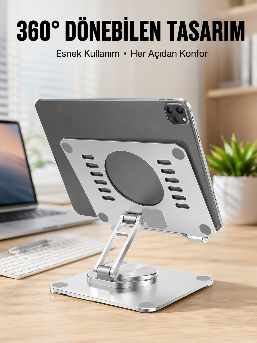 Çift Eksenli Ayarlanabilir Tablet Destek Standı Yeni Nesil - Lisinya Çift Eksenli Ayarlanabilir Tablet Destek Standı Yeni Nesil - Lisinya
