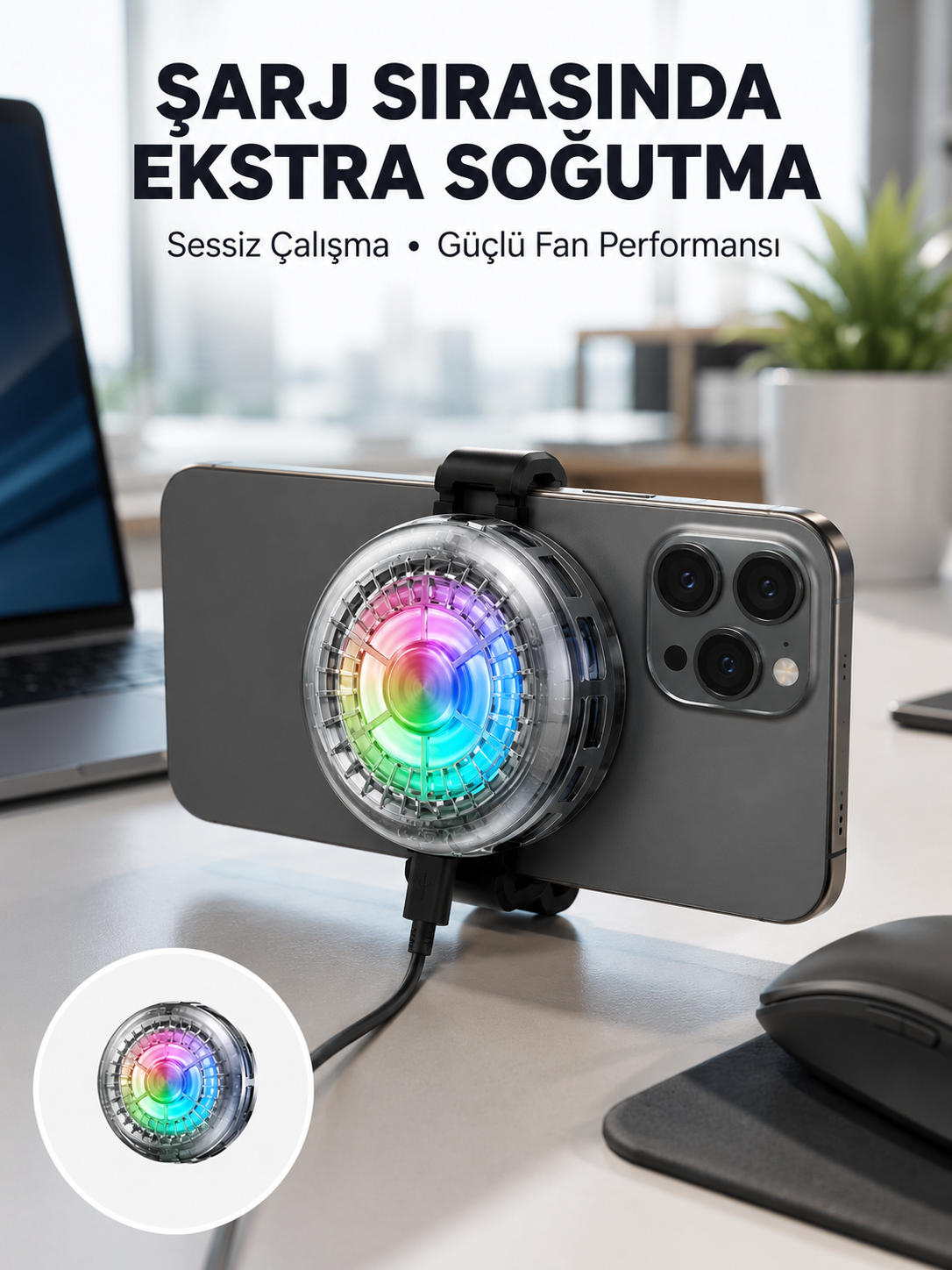 RGB Gaming Telefon Fanı Sessiz Soğutucu Tüm Akıllı Telefonlara Uygun Yeni Nesil - Lisinya RGB Gaming Telefon Fanı Sessiz Soğutucu Tüm Akıllı Telefonlara Uygun Yeni Nesil - Lisinya