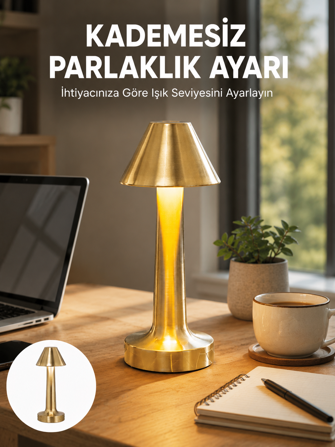 LED Masa Lambası 3 Renk Ayarlı Şarjlı Kablosuz Modern Tasarım Yeni Nesil - Lisinya LED Masa Lambası 3 Renk Ayarlı Şarjlı Kablosuz Modern Tasarım Yeni Nesil - Lisinya