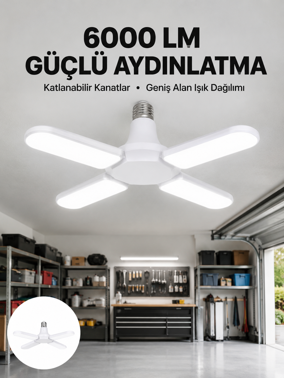 Enerji Tasarruflu LED Ampül 60 Watt 4 Kollu Beyaz Işık Yeni Nesil - Lisinya