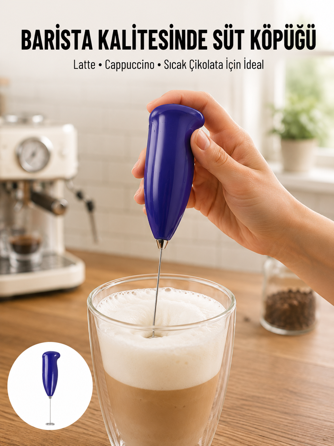 Portatif Kahve Köpürtücü – Latte, Cappuccino, Milkshake ve Puding Yapıcı - Lisinya Portatif Kahve Köpürtücü – Latte, Cappuccino, Milkshake ve Puding Yapıcı - Lisinya